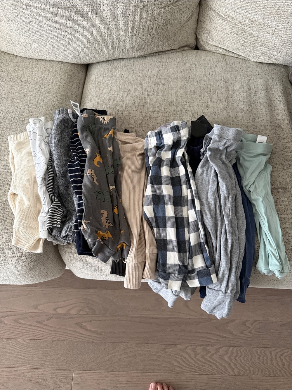 Kids Long Sleeve Tops Bundle - Blue, Gray, Cream